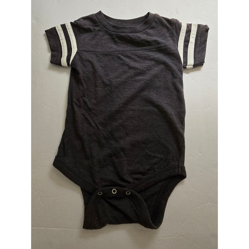 Rabbit Skins LAT Apparel Baby Football Bodysuit Charcoal Gray 12 Months